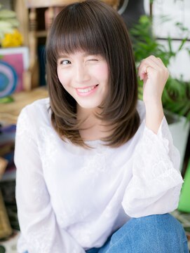 カバーヘアアンドスパ ブリス 浦和(COVER HAIR&SPA bliss) くすみカラー透け感小顔レイヤーミディアムg浦和20代30代40代!