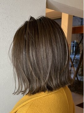 アンプヘアー 桂店(unpeu hair) 【楽ちんオシャレヘア】切りっぱなしチョコレートブラウン