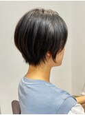 小顔ショートボブカラー大人ショートボブひし形ショートカット