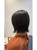 オリーブブラウン×切りっぱなしボブ