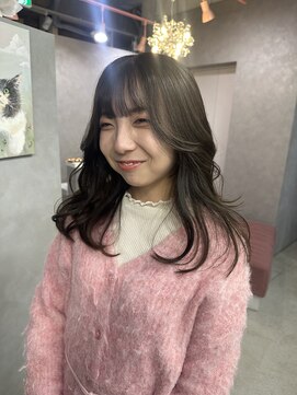 ジュエム(jouerm) ボブレイヤーカットミディアムヘア韓国ヘア前髪顔まわりカット