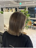 ハイトーングレージュ外はねボブ#透明感カラー/髪質改善