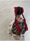 twin ribbon hairー