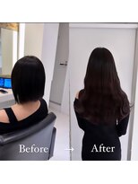 リゼル シブヤ(RISEL SHIBUYA)&nbsp;ボブからエクステ80本で自然なロングヘアに！