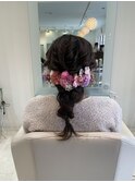 ダウンスタイル/ヘアセット/ヘアアレンジ/編み下ろし/結婚式