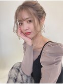 #後れ毛#透け感ミディアムアレンジ