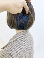 モリオフロムロンドン 松戸店(Morio from London)&nbsp;【松戸　ムラマツ】前髪ショートボブインナーカラーブルー