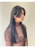 顔周りラインカット/ロングヘア/nagata