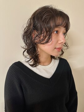 ノラギンザユー(NORA GINZA/U) ウルフパーマレイヤーパーマミディアムパーマニュアンスパーマ