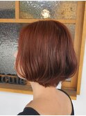 京都・西院cuculehair  オレンジピンク☆ふんわりボブ
