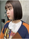 ダークブラウン　ミニボブ