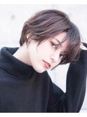 大人かわいい前髪セシルカットココアブラウンフリンジウェーブ