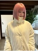タッセルボブ×ペールピンク