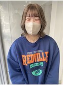 【ミルクティーベージュ×くびれボブ】