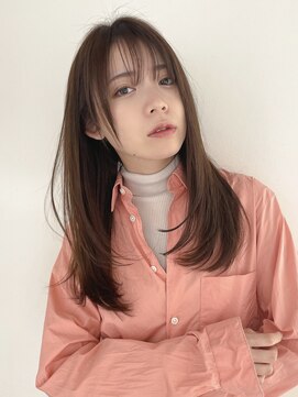 シェル 津山の手店(shel) 大人美人艶カラーベージュ小顔カット透明感レイヤーロング