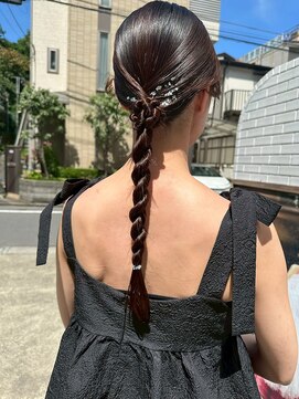 フェンヘアーアイス 中目黒(Fen.hair ici) 30代40代編み込みローポニー◎大人上品タイトアレンジ