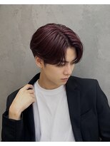 アッシュ 桜木町店(Ash)&nbsp;横浜桜木町】メンズカット＋ボルドーワインレッドセンターパート