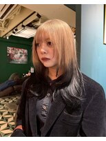 グッドフェローズ キタホリエ(GoodFellas kitahorie) レイヤーカットで魅せるハイトーンバイカラーブリーチ艶感