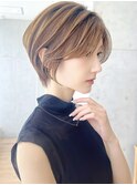 say.ショートボブひし形ショートイメチェンアッシュオリーブ