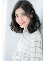 ローレン(LOREN)&nbsp;＊LOREN＊就活中も◎♪黒髪似合わせラフウェーブセミディ