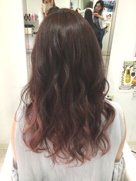 メルマードバーベル(Mermard Bavel) 【　セミロング　】　インナーブリーチ×ベリーピンク