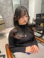 フォンド 津田沼(fond.)&nbsp;黒髪/グレーベージュ/レイヤーロング/前髪パーマ/津田沼