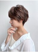 大人ショート前髪あり丸みひし形丸顔面長絶壁エラ張りK20240620