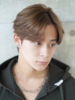 サンクマーケット 渋谷(cinq MARKET) 韓国メンズピンクベージュミルクティーカラーセンターパートヘア