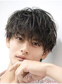 波巻きシャドウパーマラウンドマッシュ