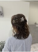 ハーフアップ/結婚式アレンジ/お呼ばれヘア/
