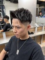 リレーションメンズヘアー(RELATION MEN'S HAIR)&nbsp;マンバンアップバングメンズマッシュラルフカール波巻きパーマ