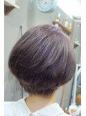 ラベンダーアッシュ　ショートボブ