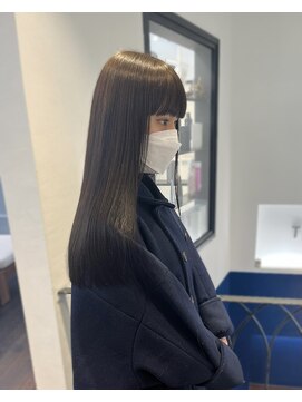 トレス(TRESS) セミロング/プツっと/ブリーチなしWカラー/アッシュ/オリーブ