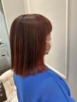 ネオリーブギンザ 銀座店(Neolive GINZA)&nbsp;銀座美容室　切りっぱなし　ピンク、レッドカラー