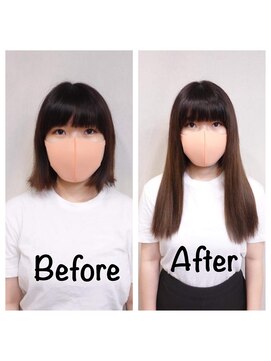 エクステ美容室 セクション 横浜石川町(SECTION) 重めぱっつんボブにエクステ