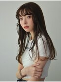 顔周りカット ロング 韓国ヘア 20代30代【天神/今泉】