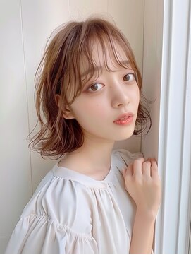 クラン 岡本(Chlan) 大人韓国風ミディアムボブ×マロンベージュウェットヘア