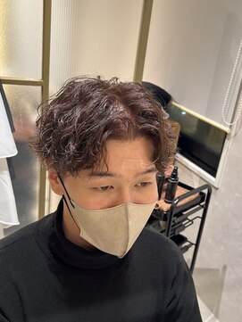 アレアル 広島並木通り店(ALEAR) センターパート×チリつかないツイスパ×ブラウン