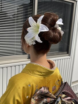 和装ヘア☆成人式ヘア/個性的/振袖ヘア/振袖着付