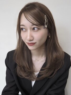 ノイ(noi) 顔周りレイヤーカットくびれヘアミルクティーベージュカラー
