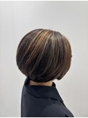 ハイライトショートボブ