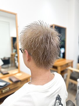 セイドット フクオカ(Say.FUKUOKA) 【メンズ★大名】スパイキーショート×ブリーチー×ミルクティー