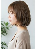 ナチュラル内巻きボブ/アプリコットオレンジ/ブラウンオレンジ