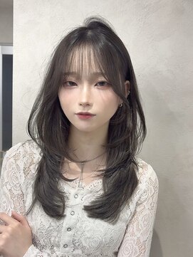 ロンドウル 熊本(Lond ulu) 縮毛矯正/くびれヘア/ハイライトカラー/アプリコットオレンジ