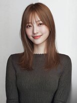 ベルフェミンキルン(Belle femin kilun) 髪質改善 ブラウンベージュ レイヤーカット 前髪カット 艶髪