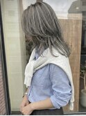 セミロング×レイヤー×グレージュ1