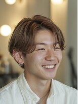 メンズ ルシードスタイル アウラ 松戸市五香(LUCIDO STYLE Aura) 刈り上げセンターパート×フェザーパーマの爽やかサーフカール