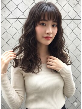 アン たまプラーザ(un) ◆カーリーミディアムでイメチェン♪小顔前髪/ダークアッシュ