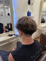 エクファ ヘア シェリル 草津 南草津店(ex-fa hair cherir)&nbsp;ミルクティーブロンド/ダークブルー/デジタルパーマ/南草津