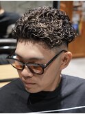 MEN'S/極道パーマ×ハイライト/フェード